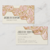 Carte De Visite Rougissent le marbre moderne d'hexagone de parties (Devant / Derrière)