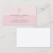 Carte De Visite Rougissent le modèle simple élégant de monogramme (Devant / Derrière)