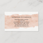 Carte De Visite Rougissent l'éclaboussure rose d'aquarelle (Dos)