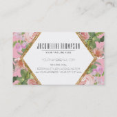 Carte De Visite Rougissent les fleurs florales géométriques (Dos)