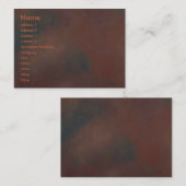 Carte de visite rouillé (Devant / Derrière)