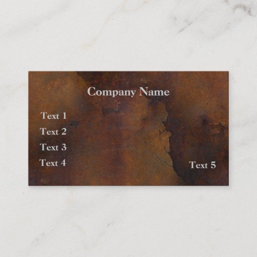 Carte de visite rouillé de regard en métal (Devant)