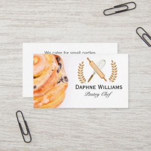 Carte De Visite Roulé à la cannelle Boulanger Restaurant
