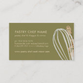 Carte De Visite Rouleau à pâtisserie Sage Beige Chef Traiteur Pâti (Dos)
