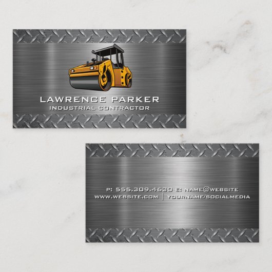 Carte De Visite Rouleau à vapeur | Acier | Construction (Devant / Derrière)