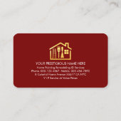 Carte De Visite Rouleau brosse Gold Line Peintre à domicile (Dos)