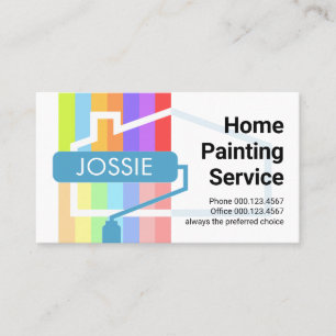 Carte De Visite Rouleau Brosse Peinture Couleur Peinture
