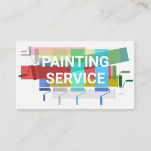 Carte De Visite Rouleau Brosse Peinture Couleurs