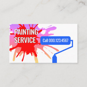 Carte De Visite Rouleau Brosse Peinture Tache de Peinture