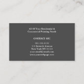 Carte De Visite Rouleau de peinture pour peintre professionnel (Dos)