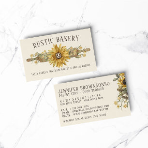 Carte De Visite Rouleau en bois jaune citron Sunflower Bakery