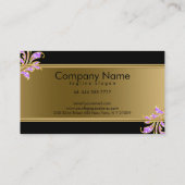 Carte De Visite Rouleau Or Et Rose Métallique (Dos)