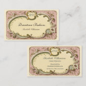 Carte De Visite Rouleau rose français de Vintag (Devant / Derrière)