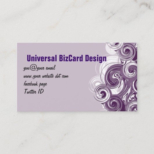 Carte De Visite Rouleau violet (Devant)