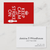 Carte De Visite Roulement - gardez le calme et frappez dessus (Devant / Derrière)