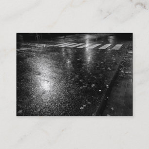 Carte De Visite Route d'automne humide la nuit