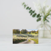 Carte De Visite Route de campagne entre le paysage vert de prés (Debout devant)