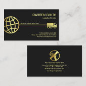 Carte De Visite Route de transport logistique Gold Globe (Devant / Derrière)