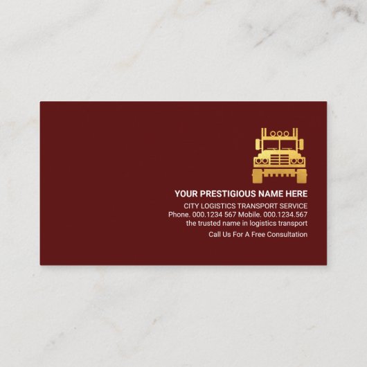 Carte De Visite Route de transport routier intersection (Dos)