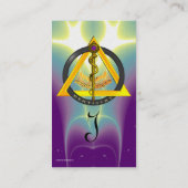 CARTE DE VISITE ROUTE DU MONOGRAMME DENTISTE ASCLEPIUS (Dos)