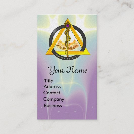 CARTE DE VISITE ROUTE DU MONOGRAMME DENTISTE ASCLEPIUS (Devant)