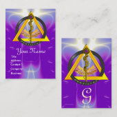 CARTE DE VISITE ROUTE DU MONOGRAMME DENTISTE ASCLEPIUS (Devant / Derrière)