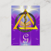 CARTE DE VISITE ROUTE DU MONOGRAMME DENTISTE ASCLEPIUS (Dos)