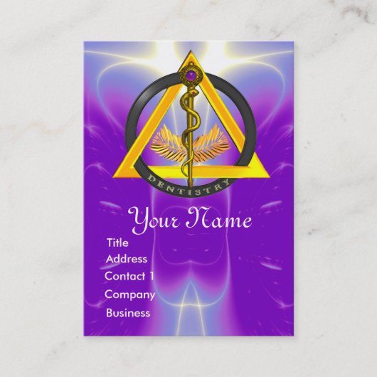 CARTE DE VISITE ROUTE DU MONOGRAMME DENTISTE ASCLEPIUS (Devant)