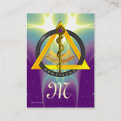 CARTE DE VISITE ROUTE DU MONOGRAMME DENTISTE ASCLEPIUS (Dos)