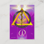 CARTE DE VISITE ROUTE DU MONOGRAMME DENTISTE ASCLEPIUS (Dos)