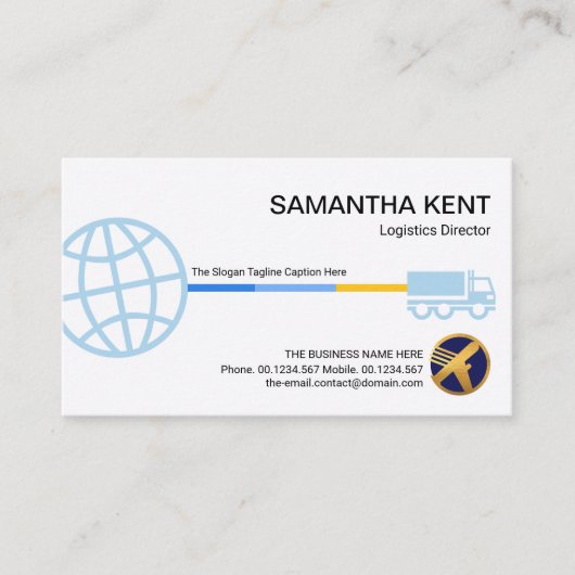 Carte De Visite Route logistique Blue Globe (Devant)