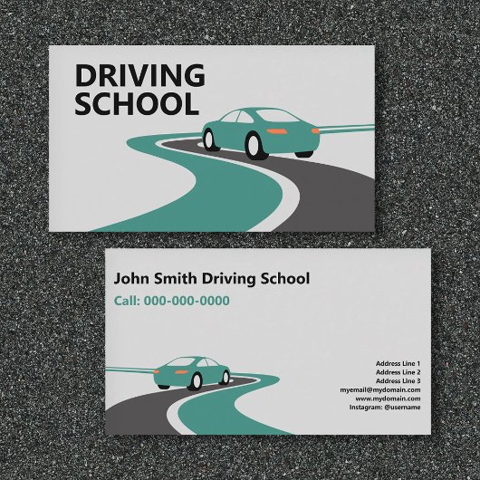 Carte De Visite Route Sinueuse - École de Conduite