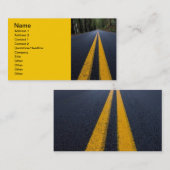 CARTE DE VISITE ROUTES DE PAVEMENT JAUNE DOUBLE LIGNE VOYAGEURS PH (Devant / Derrière)