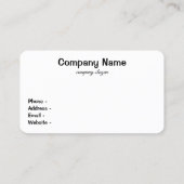 Carte de visite routier moins voyagé (Dos)