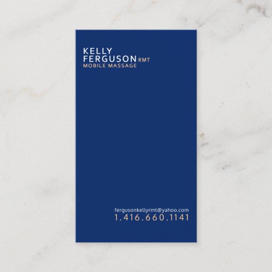 Carte de visite Royal bleu minimaliste (Devant)