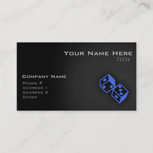Carte De Visite Royal Blue Dice (Devant)