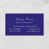 Carte de visite Royal Blue Shimmer Twirl (Dos)