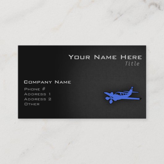Carte De Visite Royal Blue Small Plane (Devant)