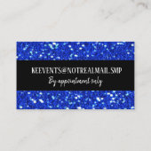 Carte De Visite Royal Blue Sparkly FAUX Parties scintillant Look (Dos)