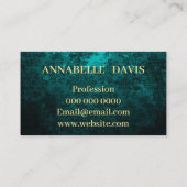 Carte De Visite Royal Damask Turquoise Personnalisé (Dos)