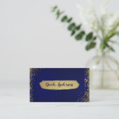 Carte De Visite Royal Dark Blue & Gold Parties scintillant Glam Mo (Debout devant)