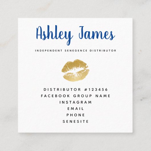 Carte de visite royal de LipSense d'aquarelle (Dos)