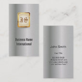 Carte de visite royal de monogramme d'or de Pearl (Devant / Derrière)