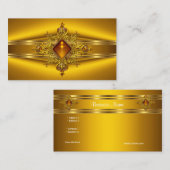 Carte De Visite Royal Elegant Jaune Or Riche Bijou Orné (Devant / Derrière)