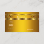 Carte De Visite Royal Elegant Jaune Or Riche Bijou Orné (Dos)