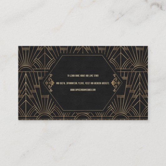 Carte De Visite Royal Gold Black Great Gatsby site Mariage (Devant)