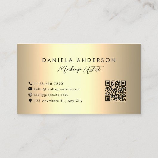 Carte De Visite Royal Gold Parties scintillant Luxueux code QR gla (Dos)