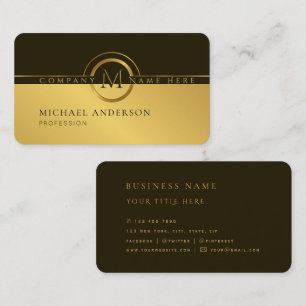 Carte De Visite Royal Luxury Golden Round Abstrait Professional Bu