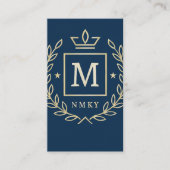 Carte De Visite "Royal NMKY Emblem – Monogram M Crest Design" (Devant)