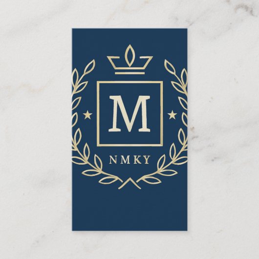 Carte De Visite "Royal NMKY Emblem – Monogram M Crest Design" (Devant)